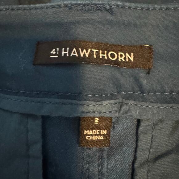 41 Hawthorn Women’s Chino Shorts Blue Solid Regular Fit Flat Front NWOT Size 2 - Picture 6 of 8